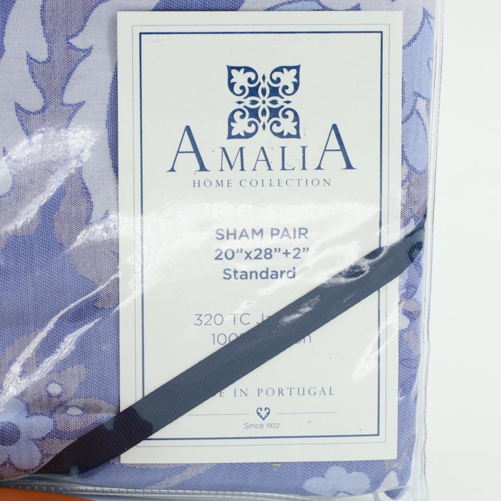 AMALIA HOME COLLECTION SHAM‎ PAIR 20"x28"+2”Standard Size 320 TC Jacquard